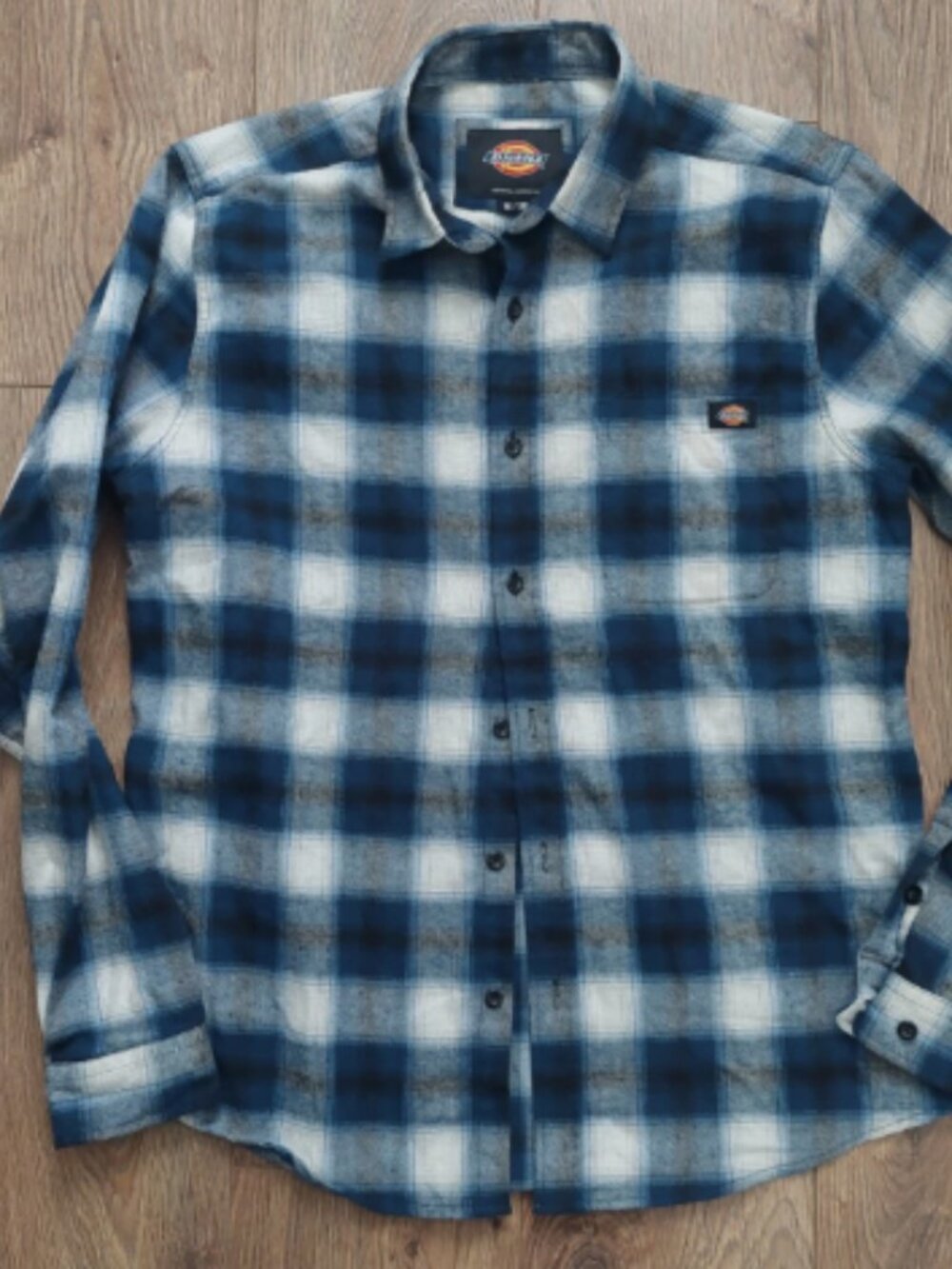 Dickies Shirts Jacket Lightwear Flannel M Blue Plaid Skater Street Workwear